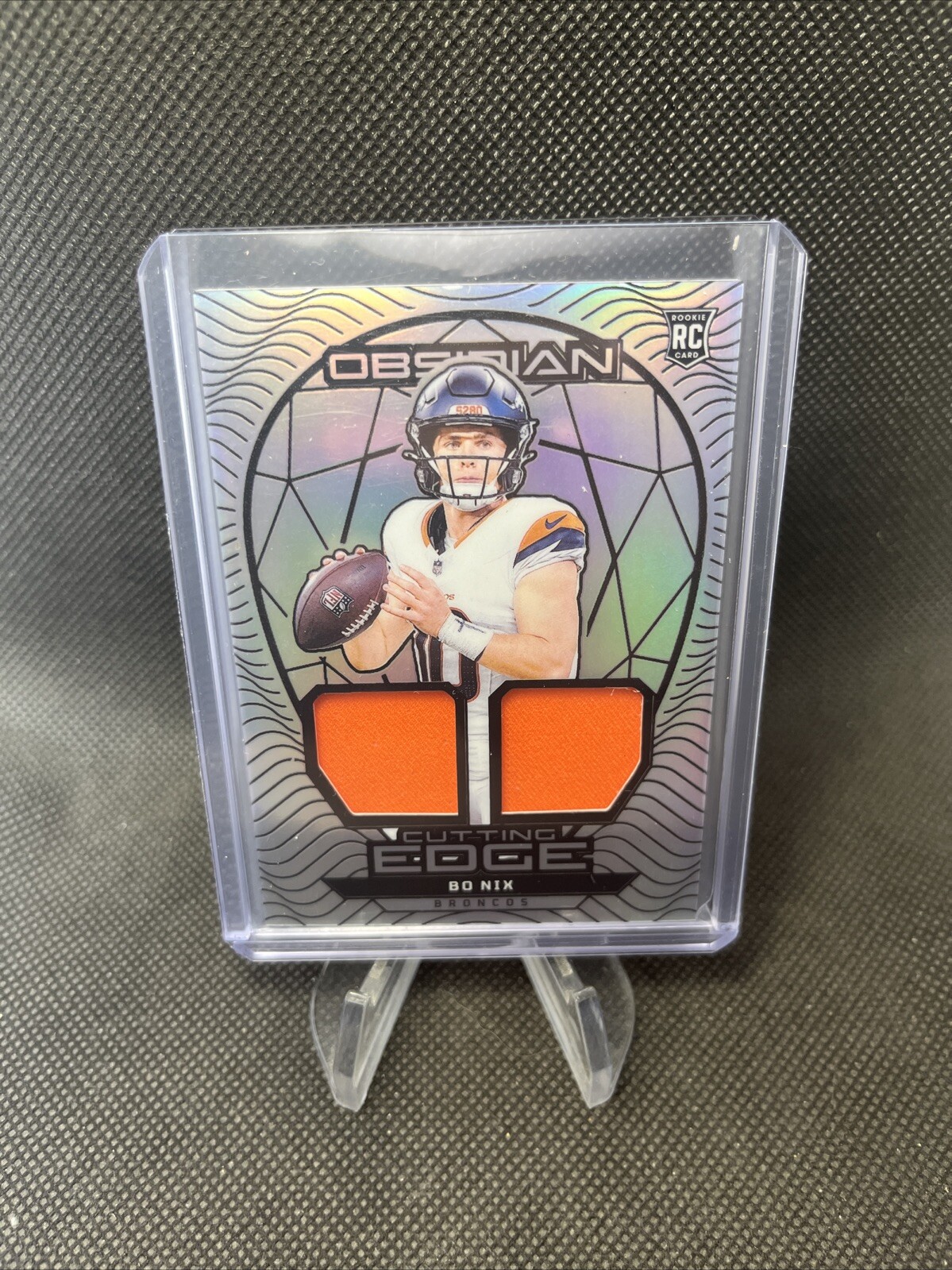 Bo Nix Panini Obsidian Cutting Edge Materials #CEMBNX Silver
