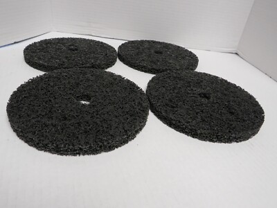 4 PIECE ) NORTON 7'' EXTRA COARSE SILICON CARBIDE DEBURRING DISC XCRS RAPID STRIP