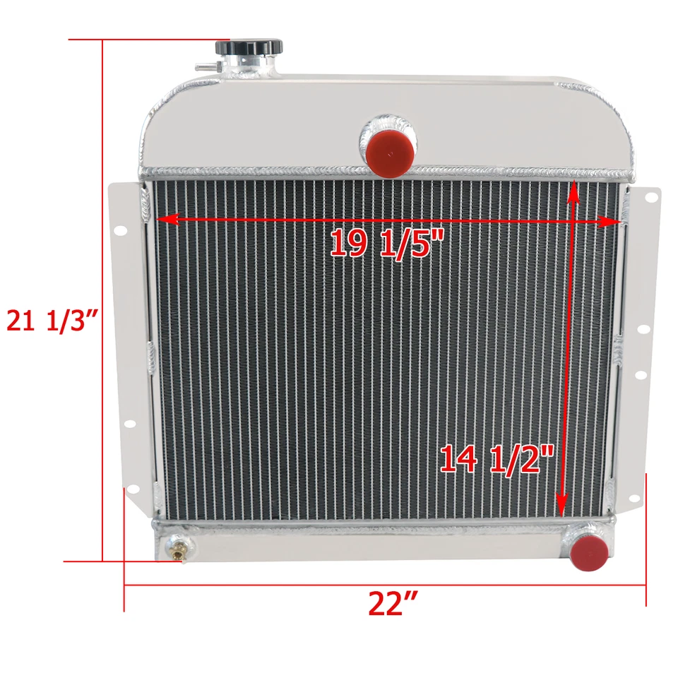 Relé de ventilador de cubierta de radiador de 3 filas para Plymouth Concord Cambridge P12 P15 1941-52 Foto 3 de 4