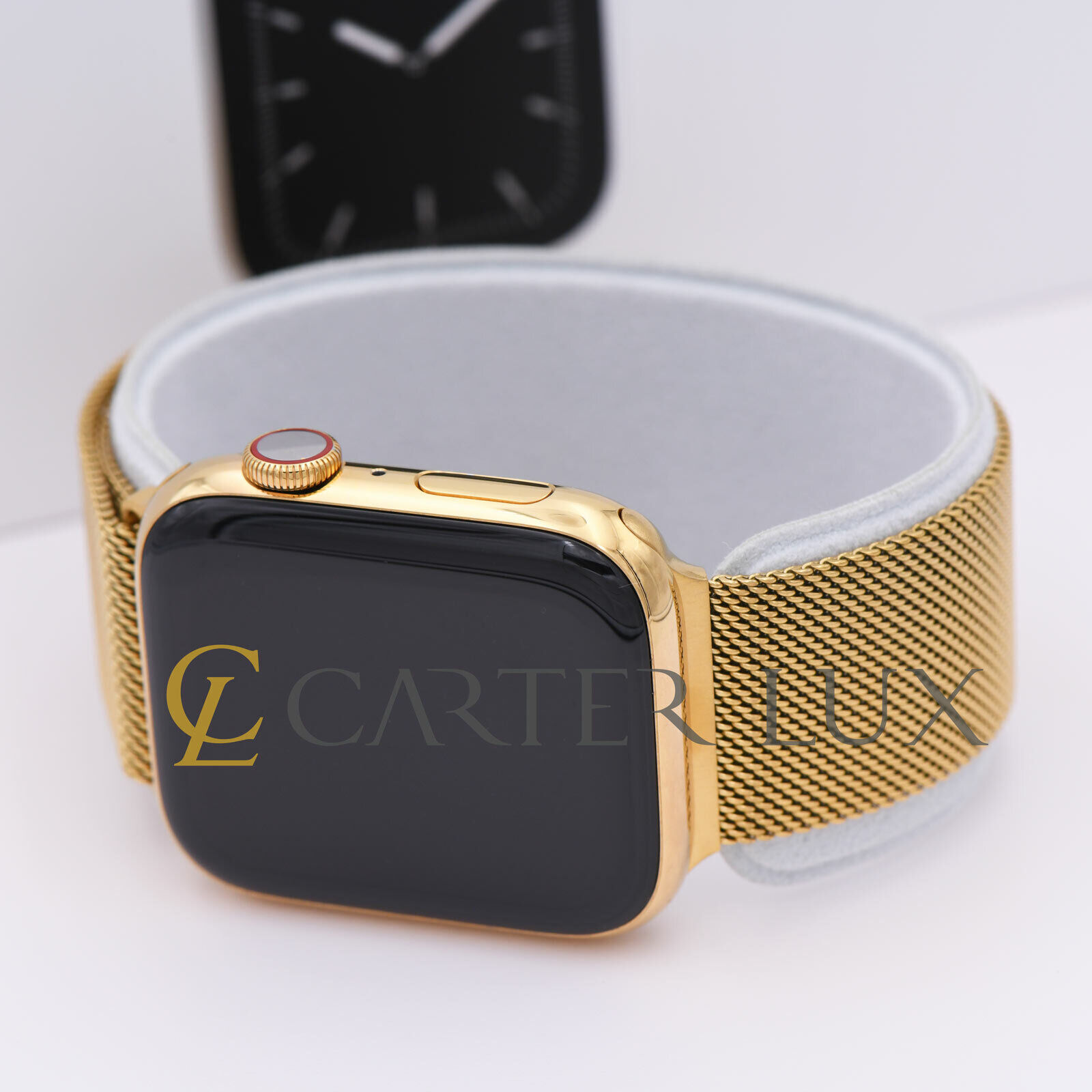 Apple Watch Series 6 Hermes 44mm Ebene Barenia Deployment 24K Custom Gold  Plated