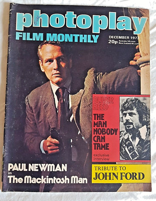 PHOTOPLAY FILM MONTHLY Dec. 1973 Paul Newman Oliver Reed Good Con Rare copy