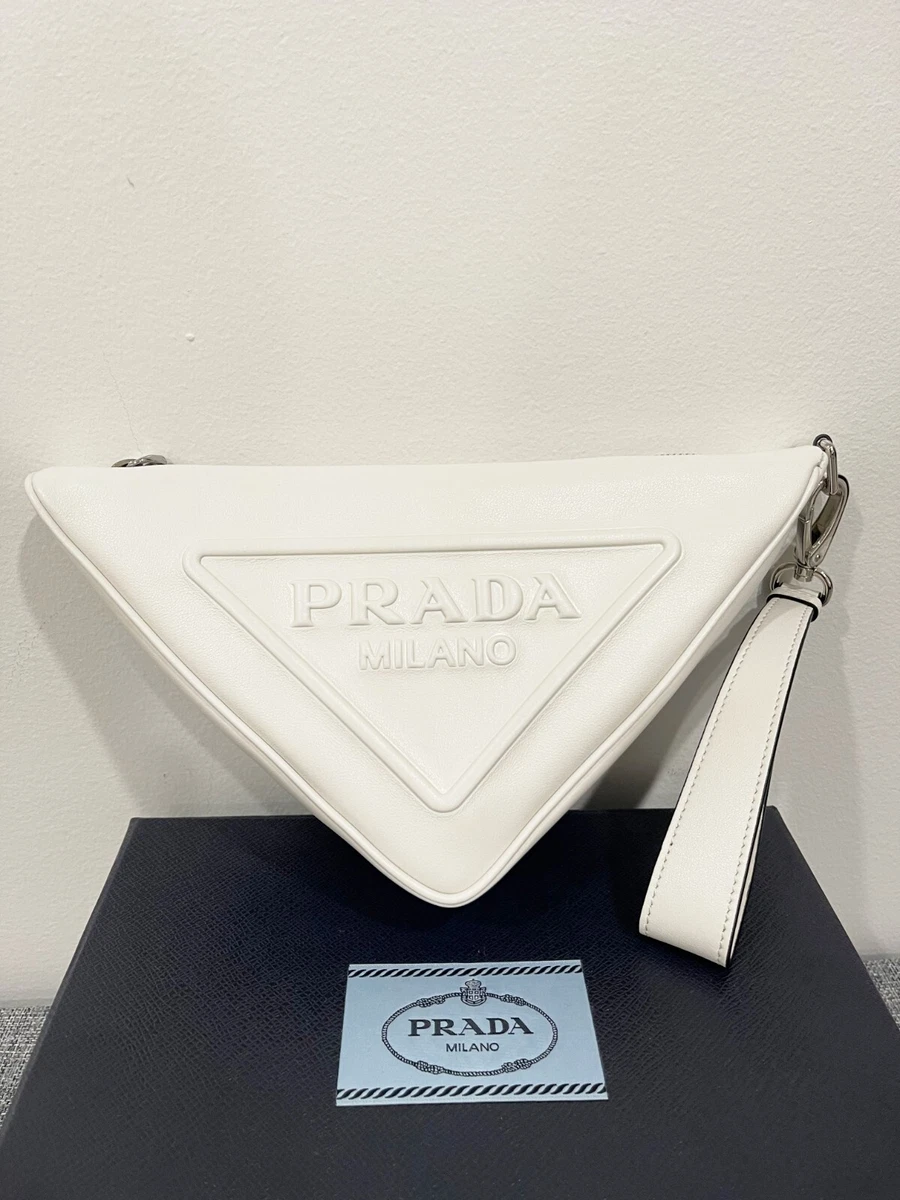 Large leather Prada Triangle bag