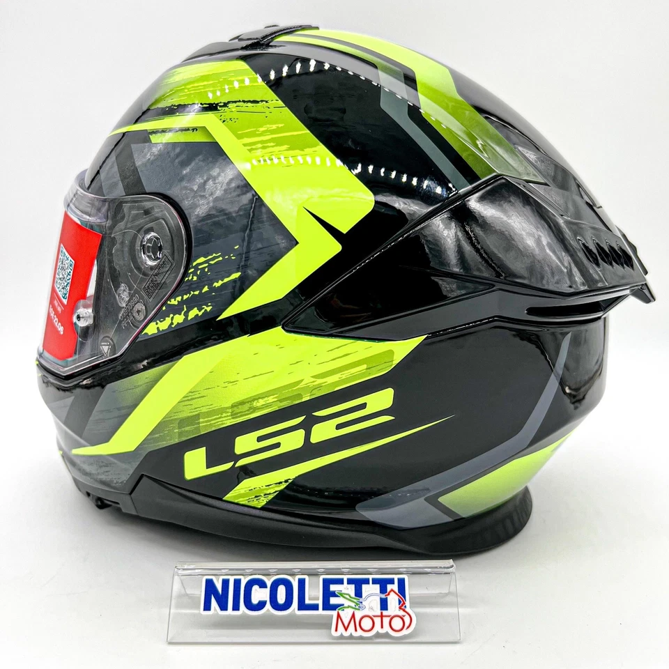 Casco Ls2 FF808 Stream II Fury Black H-V Yellow E2206 - Immagine 4 di 4