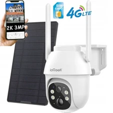 ieGeek 2K Wireless Outdoor 4G LTE Solar Security Camera Home Battery CCTV System