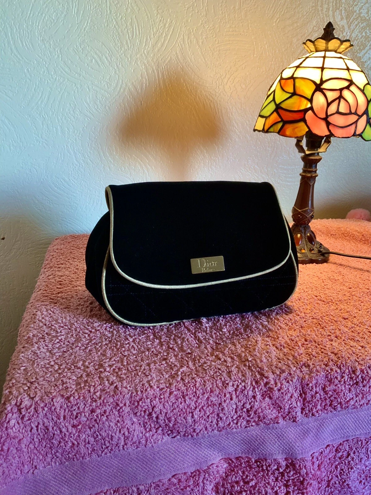 Sac pochette velours noir Dior/sac maquillage