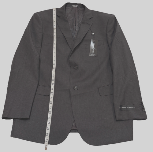 Andrew Fezza Mens Blazer 42R Gray Lined 2 Button Suit Jacket W/tags - Picture 5 of 10