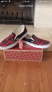 bloody checkered vans