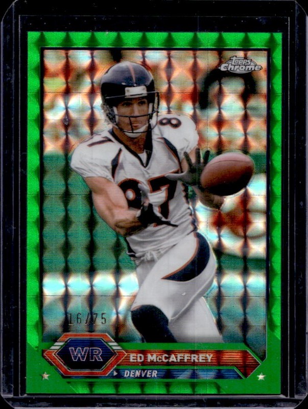 2023 Topps Composite Ed McCaffrey Chrome Refractor Green Geometric #16/75