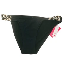 Xhilaration Women's Size Medium 4-6 Ribbed Strappy Cheeky Bikini Swim Bottom New