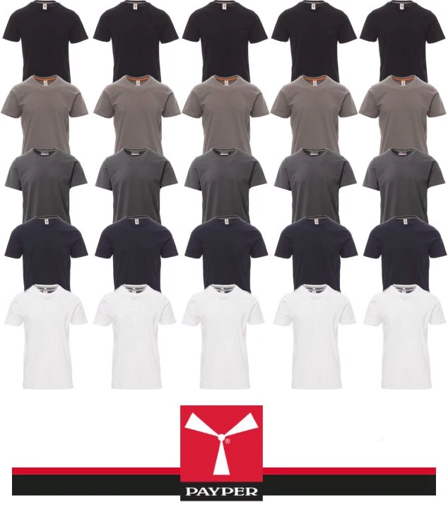 5er Pack Payper T-Shirt Sunrise  Baumwolle 190 gr/m² Arbeitsshirts Workwear - Bild 1 von 1