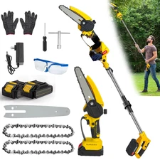 2in1 Cordless Pole Saw & Mini Chainsaw Long Reach 21V Electric Chain Saw 6-inch