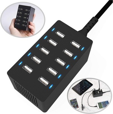 USB Charger Multiple, 10 Port USB Charger 50 W Charging Station Compatible DHL