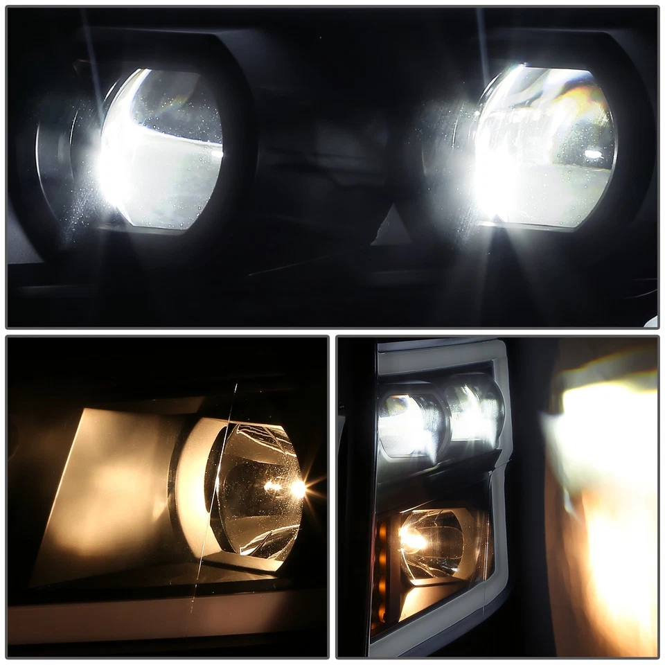 For 16-24 Nissan Titan/Titan XD Dual Projector LED Headlights w/ DRL Tube Black - Image 4 of 4