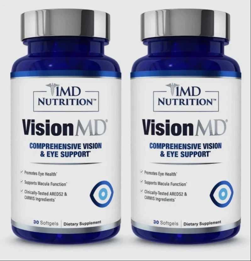 `2 Pack 1MD Nutrition Vision MD Eye Vitamin CARMIS 30 Softgels Supplement.