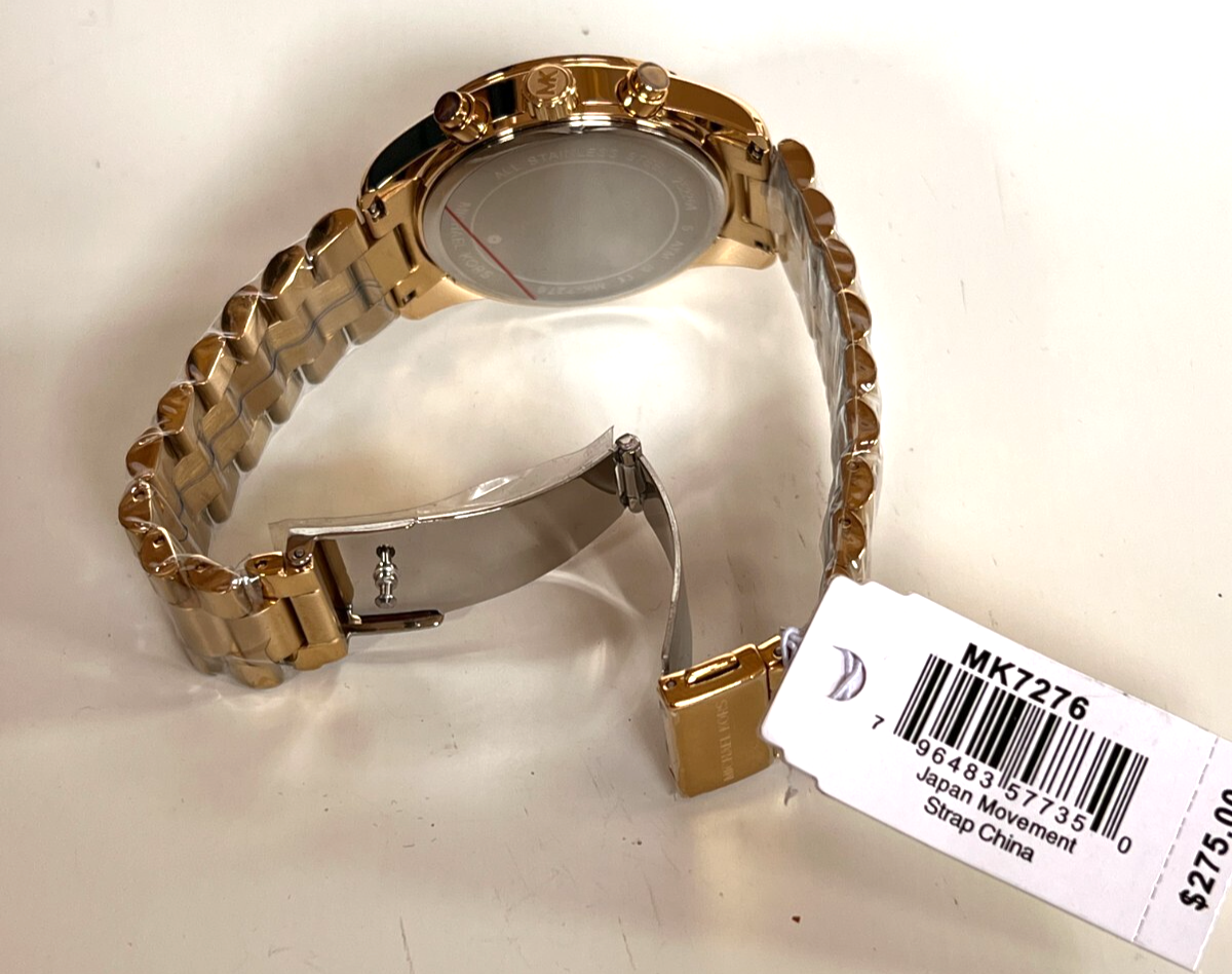 Michael Kors MK7276 Lexington Lux Brown Dial Gold-Tone Watch BNWT