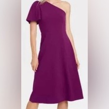 Who What Wear One-Shoulder Midi Dress in Purple