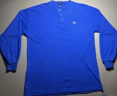 GANT Long-sleeve T-shirt M Men s Embroidered Blue Buttons 