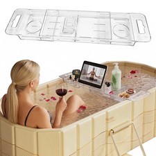 Expandable Bathtub Tray, Foldable Bath Tray for Tub, Acrylic Bath Table Trays...