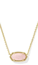 BRAND NEW Kendra Scott Elisa Gold Pendant Necklace in Rose Quartz