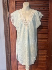 Vintage Deena Nightgown Lace Size Medium Satin Jaquard Short Lingerie
