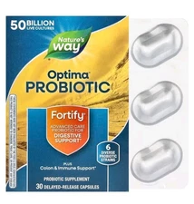 Nature's Way Fortify Optima Probiotic Digestive Support, 30 Capsules  Exp 6/2026