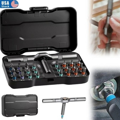DIY 24 in 1 Magnetic Screwdriver, Ratchet Screwdriver Set, Multi Bit Screwdriver