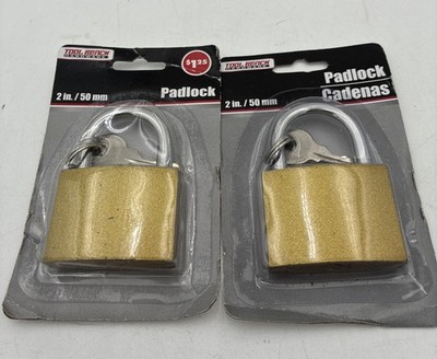 2 Metal Padlock with 2 Keys 2in./50m- Brand New! Tool Bench