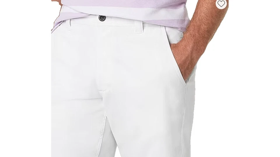 St. John's Bay Men's 9" Mid Rise Stretch Fabric Chino Shorts White Size W34 - Image 3 of 3