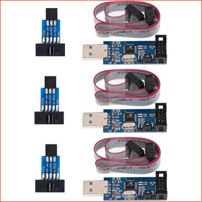 Downloader Programmer 51 AVR ATMEGA8 10 Pin USB 6Pin Adapter Platine