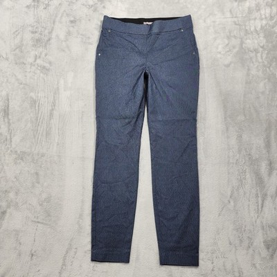 Maurices Pants Womens M Blue Denim-Like Pull On Slim Leg Stretch Dress Office