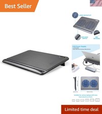 Height Adjustable Laptop Cooling Stand with Silent Fans for 11-17 Inch Notebooks