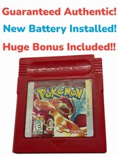 Pokemon Red Version-Gameboy (GB, GBC) Authentic-Tested-New Save Battery + Bonus!