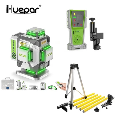 Huepar Pro 16 Linien Laser selbstnivellierend mit Detektor & Stativ - Bild 1 von 4