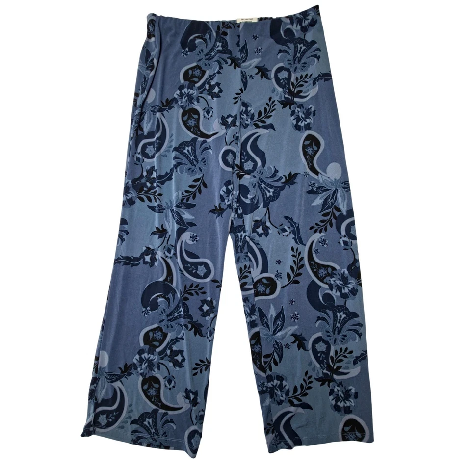 JM Collection Pants Womens Large Blue Floral Paisley Wide Leg Boho Trouser NWT - Image 2 of 4