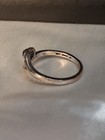925 Sterling Silver Stamped Signed Black Spinel Heart RING SIZE 7 [P26]  — photo 5