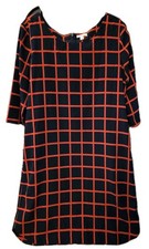 Gap Designed Crafted Shift Dress Size Small Navy Red Gridlines Business Academia