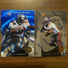 2 Warrick Dunn 1997 Pinnacle Certified & TOTALLY BLUE #144 #d/2499 Rookie NFL RC