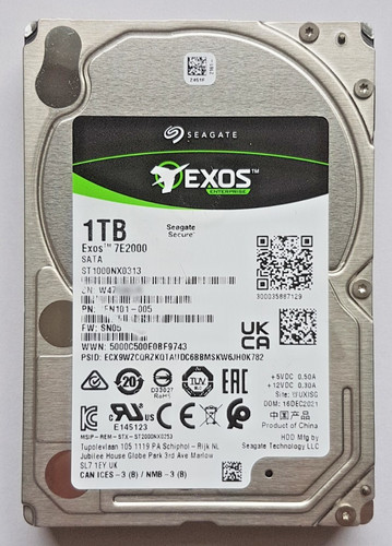 1 TB SATA Seagate Exos 7E2000 ST1000NX0313 7200rpm 128MB HDD 2.5" Festplatte