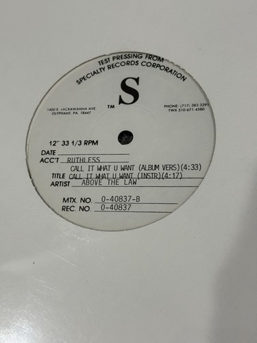 Above The Law Call It What U Want 12” Vinyl LP Test Press Sealed 2Pac Tupac Rare - Picture 4 of 4