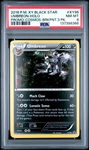 2016 POKEMON BLACK STAR PROMO UMBREON #XY96 HOLO FOIL PSA 8 NM #137398366