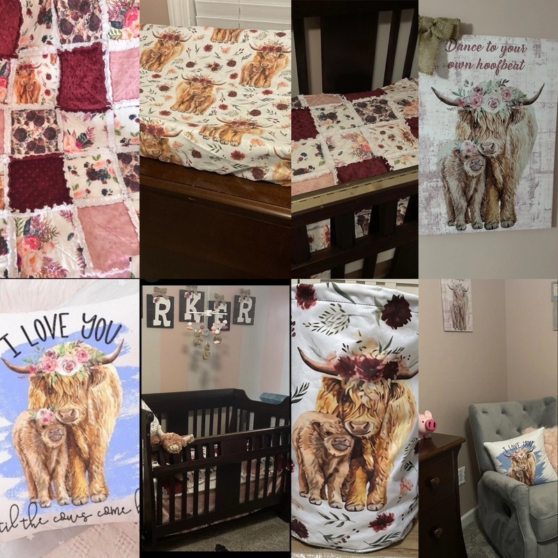 11 piece highland cow quilt bedding