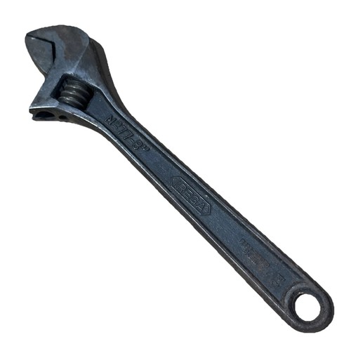 IREGA 8" Adjustable Wrench Model 77-8" Made in Spain Vintage Black Oxide