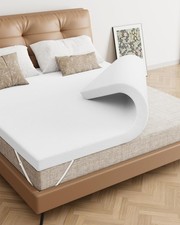 2" Twin Firm Memory Foam Mattress Topper, Removable  Washable Cover and A...