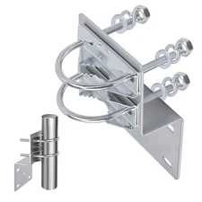 2 Pcs Antenna Mount Bracket, Pole Mounting Heavy Duty Medium, sliver 