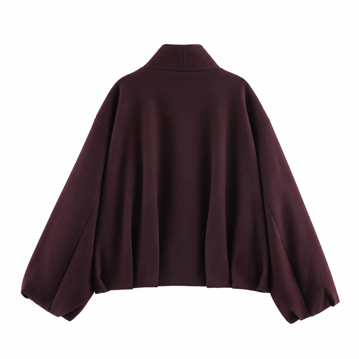New Womens Burgundy V-Neck Wrap Cardigan Coat Oversized Batwing Jacket Outwear