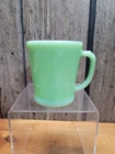 Fire King Oven Ware USA Green Jadeite D Handle Milk Glass Coffee Mug Vintage