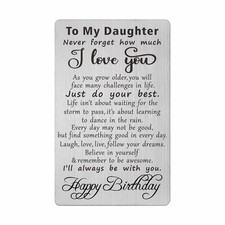 TANWIH Daughter Birthday Gifts - Engraved Metal Card for Daughter Birthday