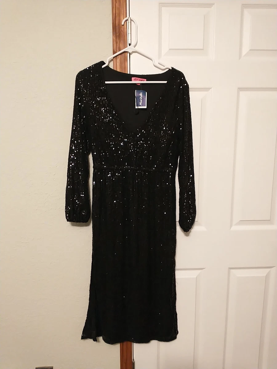 black mini dress with gold studs Retrofete Women's Chentari Sequin Dress - Black