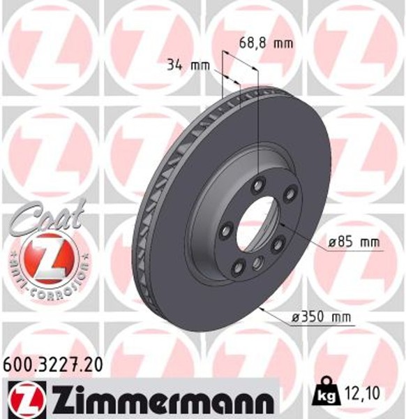 1X Zimmermann Bremsscheibe Coat Z 600.3227.20 FüR Porsche Audi Q7 Cayenne VW 7LA-image