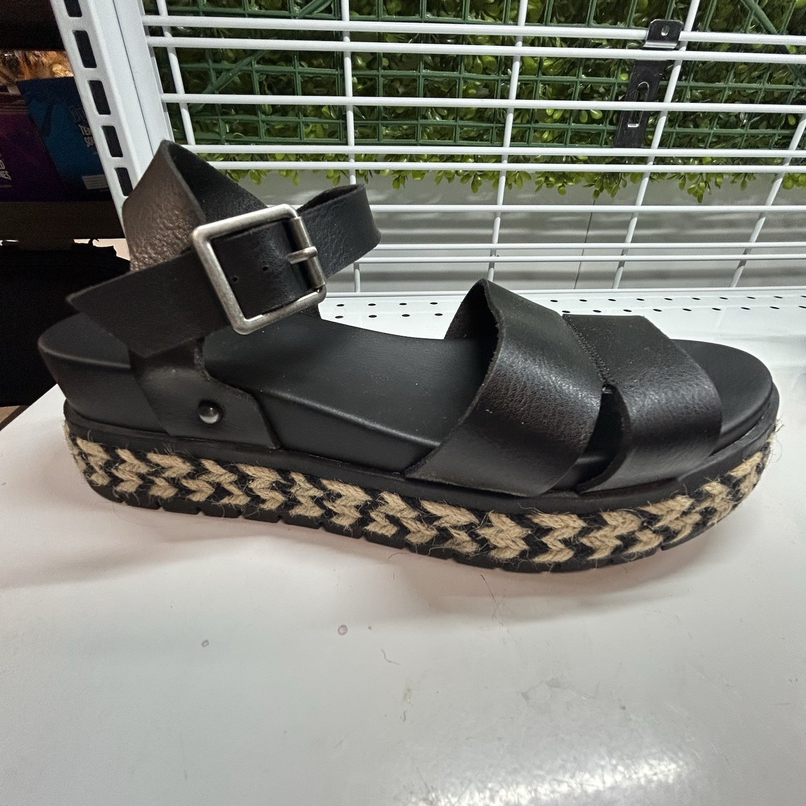 -NEW MIA Lydia Wedge Sandals Black Women's Size 8.5